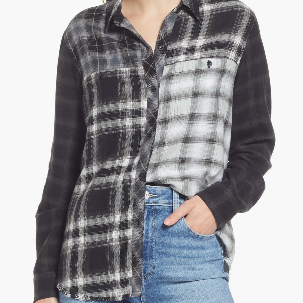 Rails Plaid Black and Gray flannel